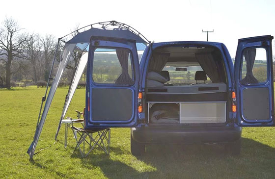 campervan with tent